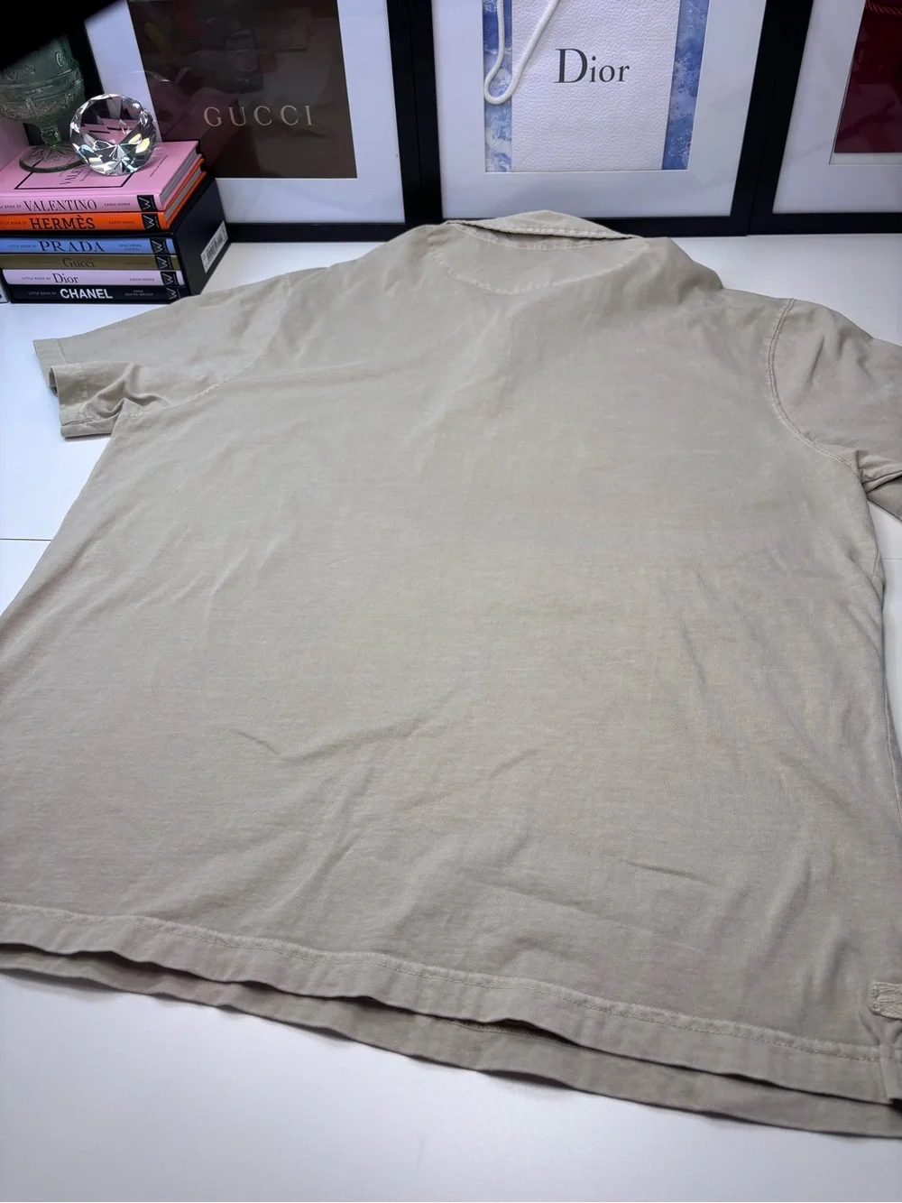 True Grit Original Utility Men’s Light Beige 100% Pique Cotton Polo Shirt VGC  L